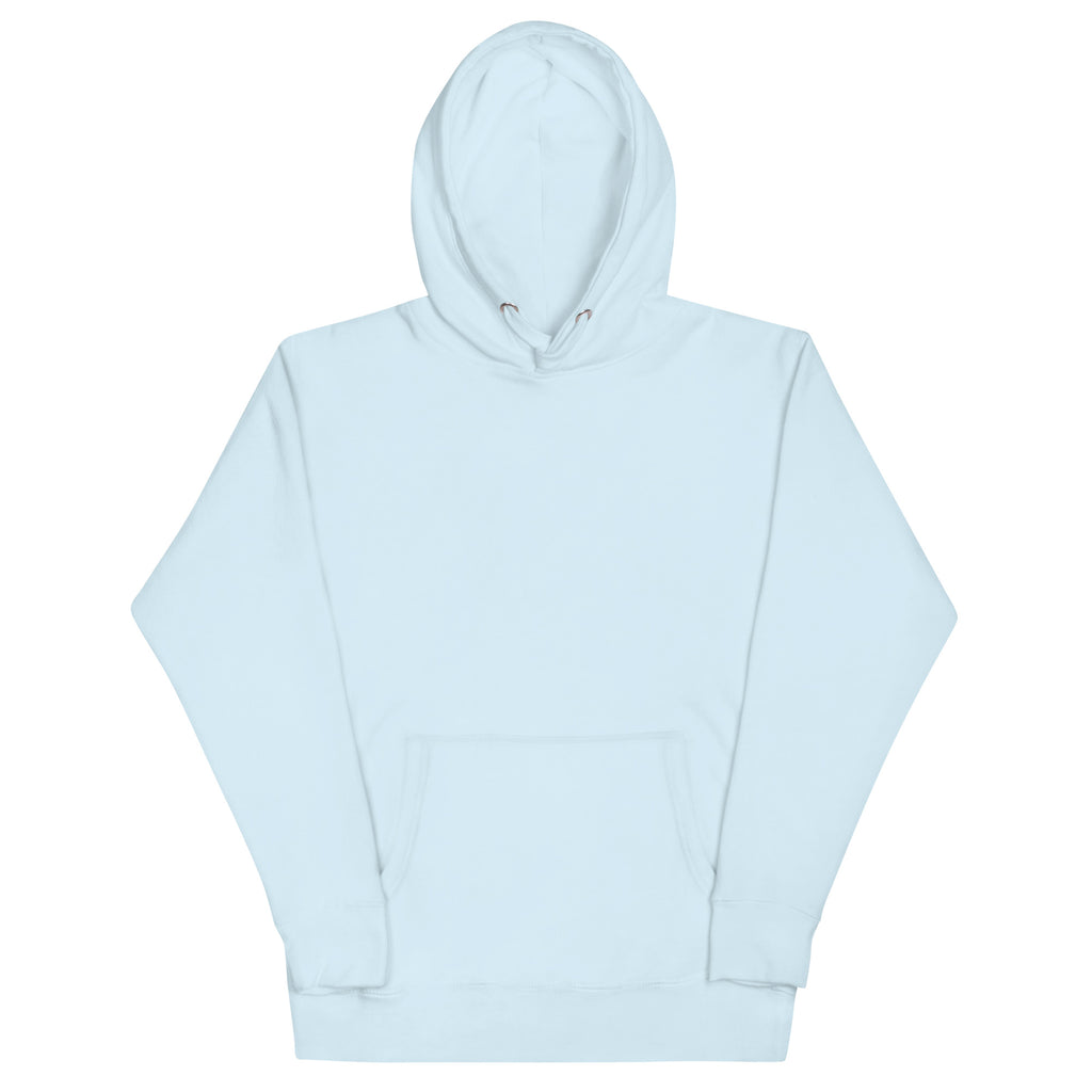 Hundeeltern-Hoodie hellblau mit Kapuze und Kängurutasche, ohne sichtbaren Print