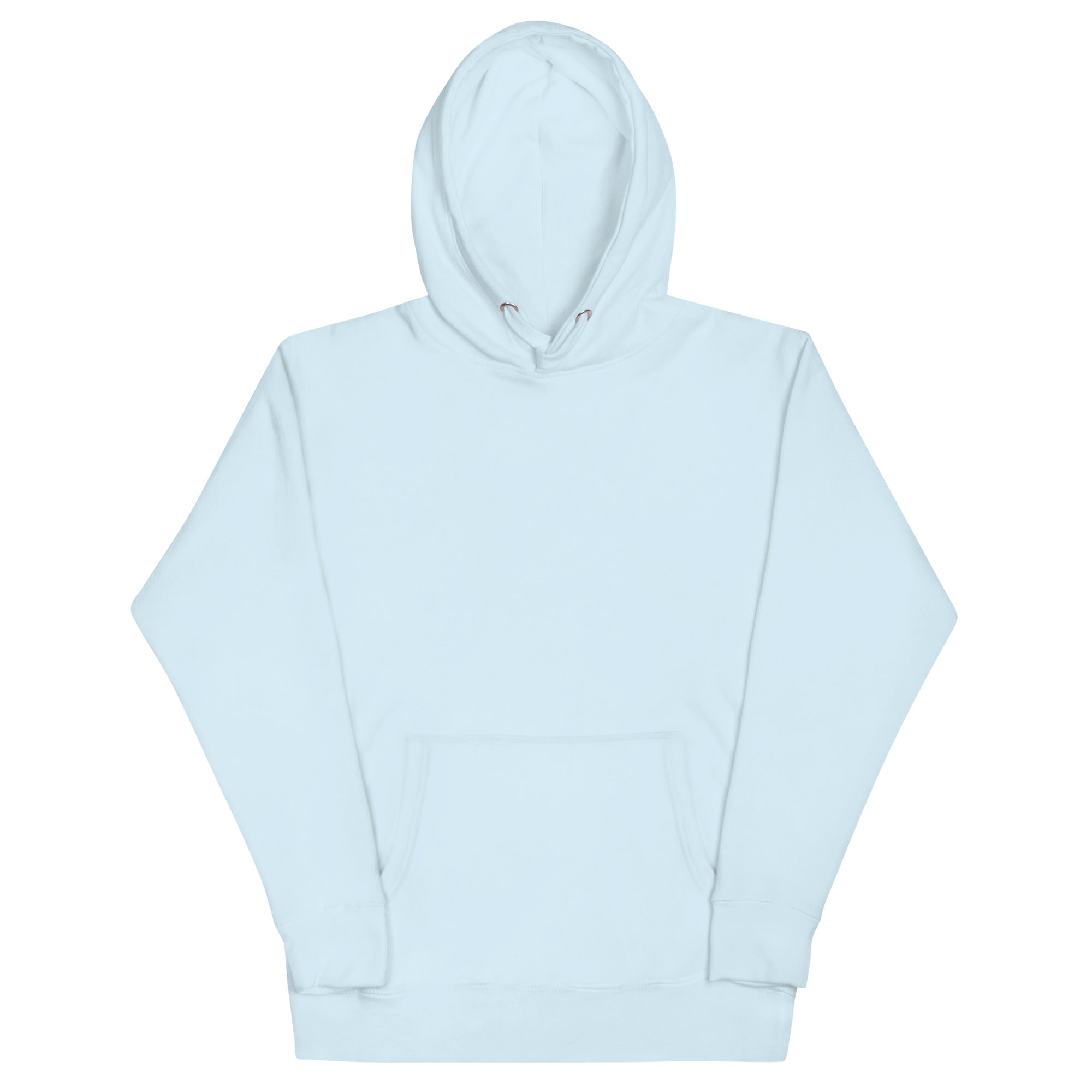 Hundeeltern-Hoodie hellblau mit Kapuze und Kängurutasche, ohne sichtbaren Print
