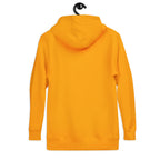Gelber Hoodie mit Kapuze und Kordel, einfarbig, ohne sichtbaren Frontdruck