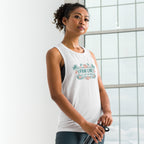 Weißes Muscle-Tank-Top mit schmalen Trägern und Frontprint „PAW LINE CLOTHING“