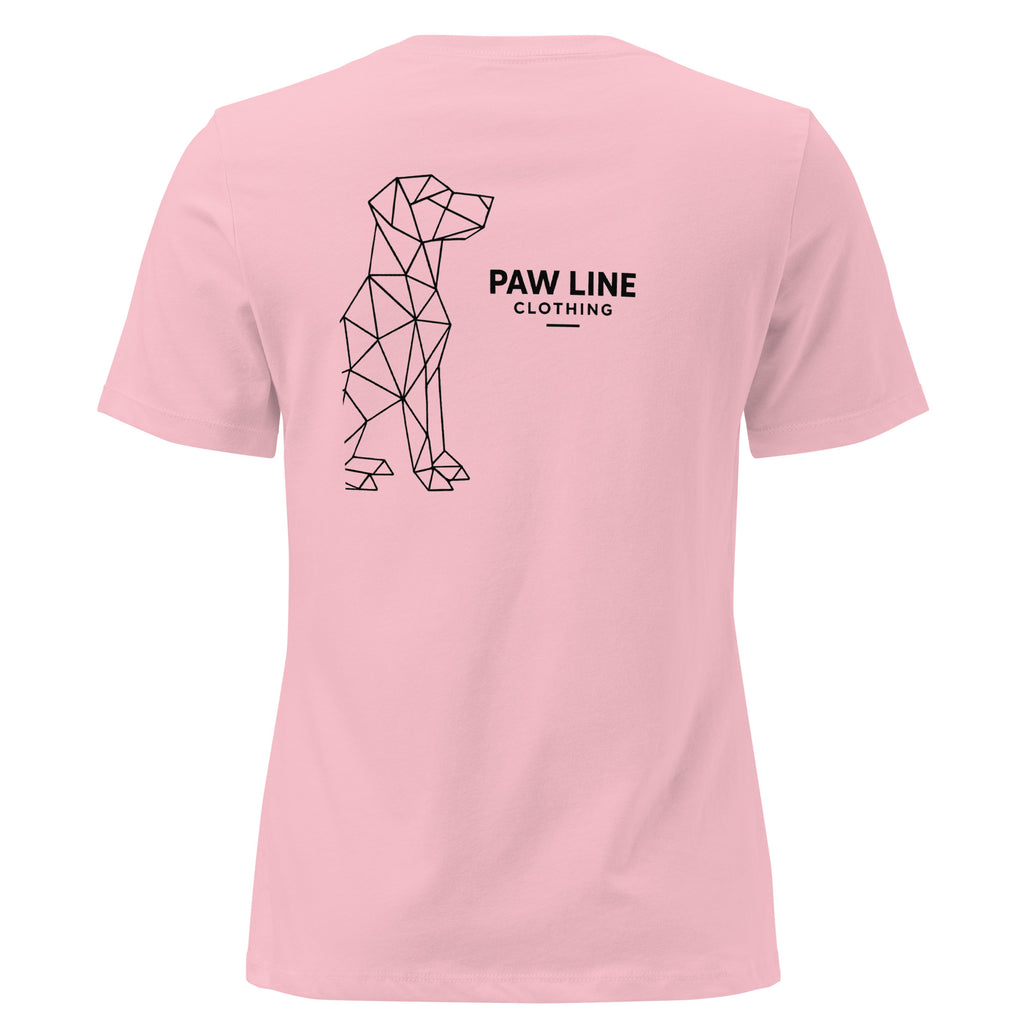 Geometric Dog Damen T-Shirt - Minimalistisches Hunde-Design Lockerer Schnitt | Pawline T-SHIRT