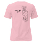 Geometric Cat Damen T-Shirt - Minimalistisches Katzen-Design Lockerer Schnitt | Pawline