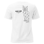 Geometric Cat Damen T-Shirt - Minimalistisches Katzen-Design Lockerer Schnitt | Pawline